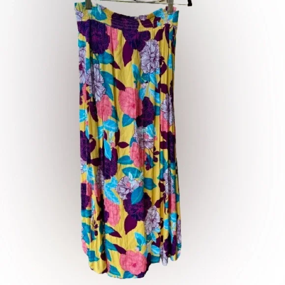 Express Tropical Floral High Low Flowly Maxi Skirt NWOT - Picture 4 of 10